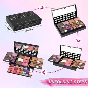 All In One Makeup Gift Kit - Ultimate Color Combination - 36 Eyeshadow, 28 Lip Gloss, 3 Blusher, 4 Concealer, 3 Contour Powder, 3 Brushes, 1 Mirror