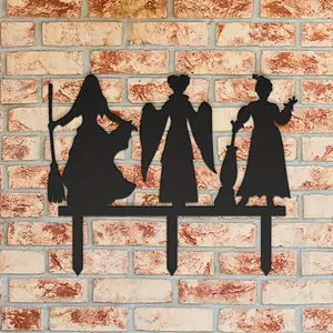 2D Halloween Witch Silhouettes, Gothic Style, Perfect for Haunted House, Garden, and Yard Decor, Set of 3, Ideal for Festive Atmosphere