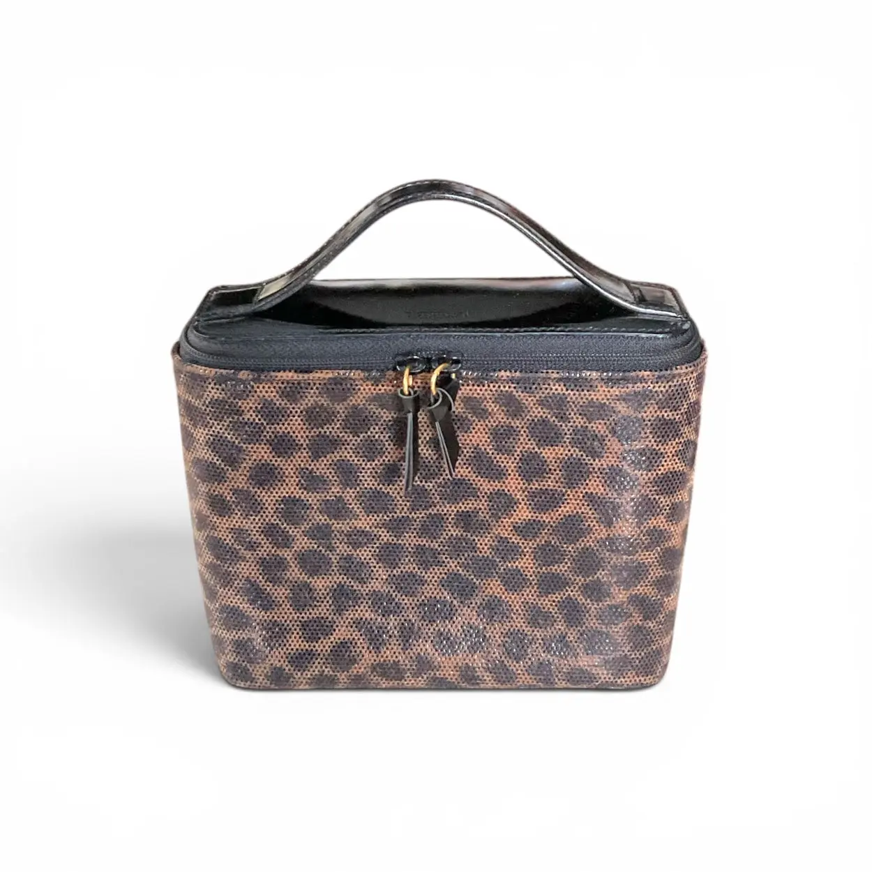 Pre-owned Loewe leather Small Leather Goods Leopard Print Vanity Bag