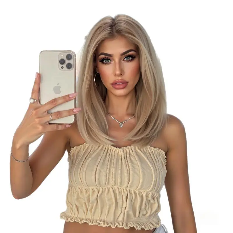 15inch, 13x6 HD front lace gradient long straight wig, designed  women |   gifts girlfriend |   Free Parting Layered Hairstyle Synthetic Heat Resistant  Daily Party Use for