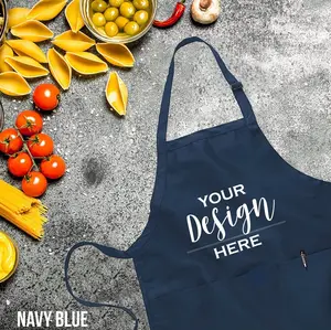 Personalized Logo Apron With Pockets, Custom Text Logo Apron, Custom Print Apron, Custom Kitchen Apron Women and Men, Chef Gift, Artist Apron