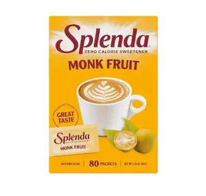 SPLENDA Monk Fruit Zero Calorie Plant Based Sweetener Substitute, Keto Sugar Alternative (80 Count)