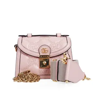 Pre-owned GUCCI Calfskin Shoulder Bags GG Marmont Pink 30849742 C