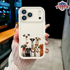 Cute Cartoon Dog Pattern Aesthetic Case for iPhone 17 16 15 14 Pro Max 13 12 11 XR XS Plus Air Slim Shockproof Anti Drop Protective TPU Cover