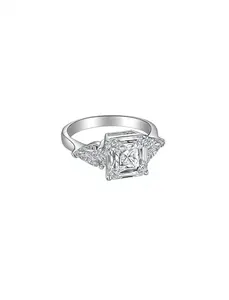 Asscher Cut 2.82ct Center Engagement Ring | Lab-Grown Diamond | 18K White Gold Ring