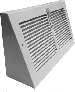 Metal Magery 10" x 6" Baseboard Register Vent White with Damper 10 x 6 Heavy Duty Steel Grille Triangular Air Vent Covers (Outside Dimensions 11-3/4" x 6-5/8")