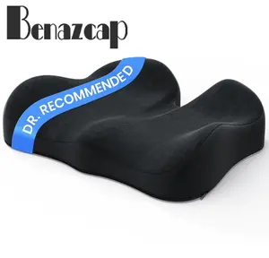 Benazcap Large Memory Foam Office Chair Cushion Seat Pad Ergonomic for Sciatica Tailbone Back Pain Relief Car Seat Cushions for Driving