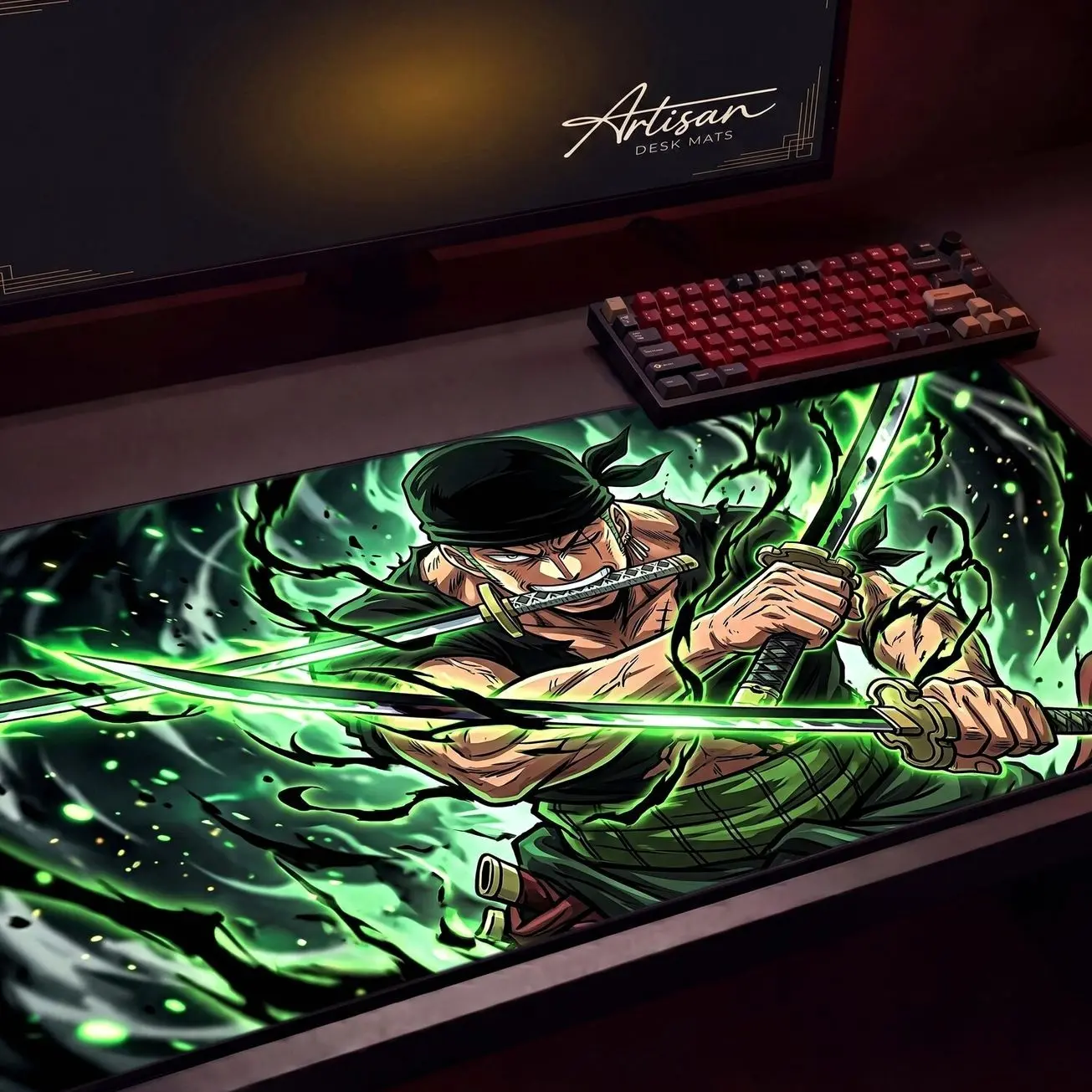 Zoro Desk Mat- Roronoa Zoro Anime Mouse pad, Strawhat Pirate Fan Gift