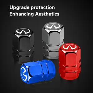 4pcs Aluminum Alloy Car Wheel Tire Valve Caps Tyre Rim Stem Covers For Infiniti QX50 QX60 Q70L QX70 QX55 Q50 FX35 Q30 G37 JX35 G35 Q60 QX80 QX30 ESQ G25 G37 FX37 FX50 EX35 EX25 EX37