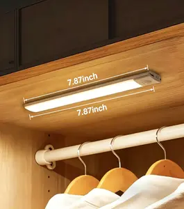 Night Light dark lighting with Auto-On Function 7.87 in. Silver Motion Sensor LED Light 3-Color Ultra-Thin Design Wireless Closet Cabinet Long Battery Life Magnetic Install