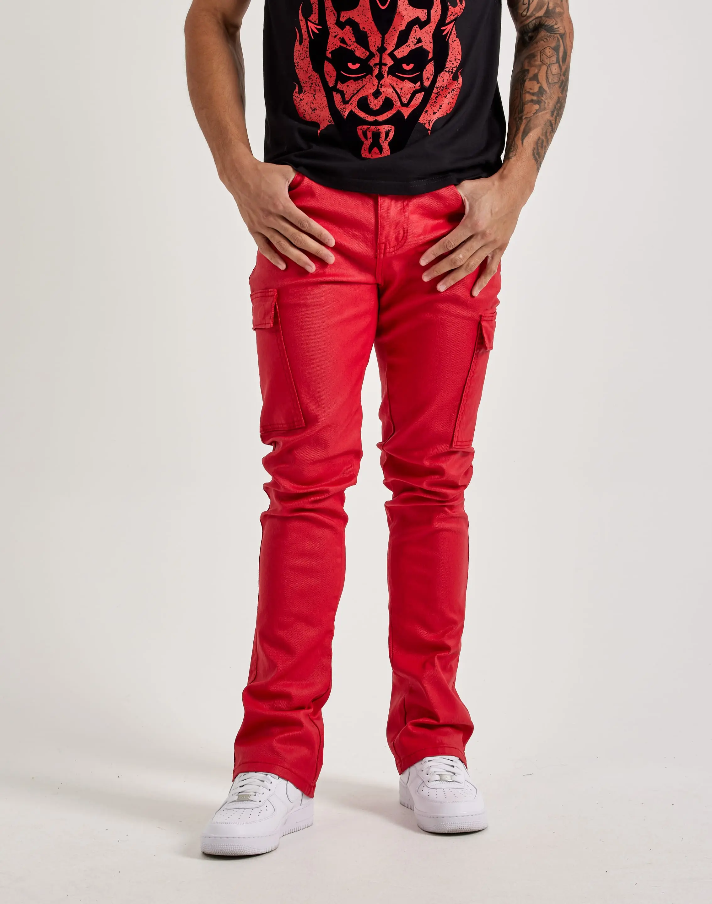 Mens WAIMEA Stacked Coated Cargo Pants