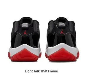 Iconic low black red bred retro sneakers with glossy patent leather! Breathable textile upper keeps feet dry all day. Full-length cushion sole eases walking fatigue, full original shoe box included, unisex sizing.