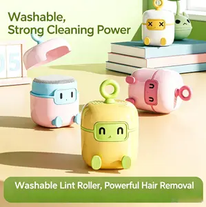 Portable Robot Lint Roller - Washable Reusable Pet Hair Remover, Static Brush for Clothes, Furniture & Car