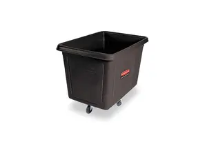RUBBERMAID FG460800BLA Cube Truck,5/16 cu. yd.,300lb. Cap,Black