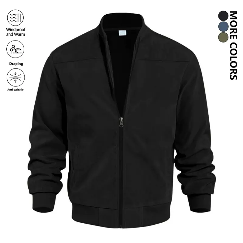 Clean Gent men’s casual slim-fit solid-color suede leather long-sleeve jacket; skin-friendly, soft, and comfortable fabric; soft suit jacket; mature and elegant; available in multiple colors; casual retro-style jacket with slant pockets; a classic men’s v