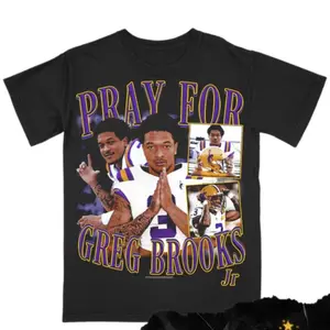 Pray for Greg Brooks Football Tee,Graphic T-Shirt,Casual Streetwear,Menswear,Womenswear,Fan Apparel for OBJ Fans,Gift for Him and Her