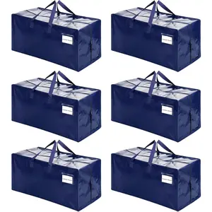 6 Pack Moving Bags w Backpack Straps Heavy Duty Moving Boxes Alternative Packing Supplies Large Storage Totes for Dorm Room Essentials with Zipper for Clothes Blue 6 Pack