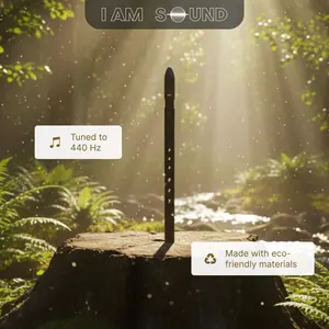 IAMSOUND E4 Single Flute 440 Hz - Eco-Friendly Materials, Curved Shape, Portable Design, Pre-Assembled, Perfect for Jamming in 4th Octave