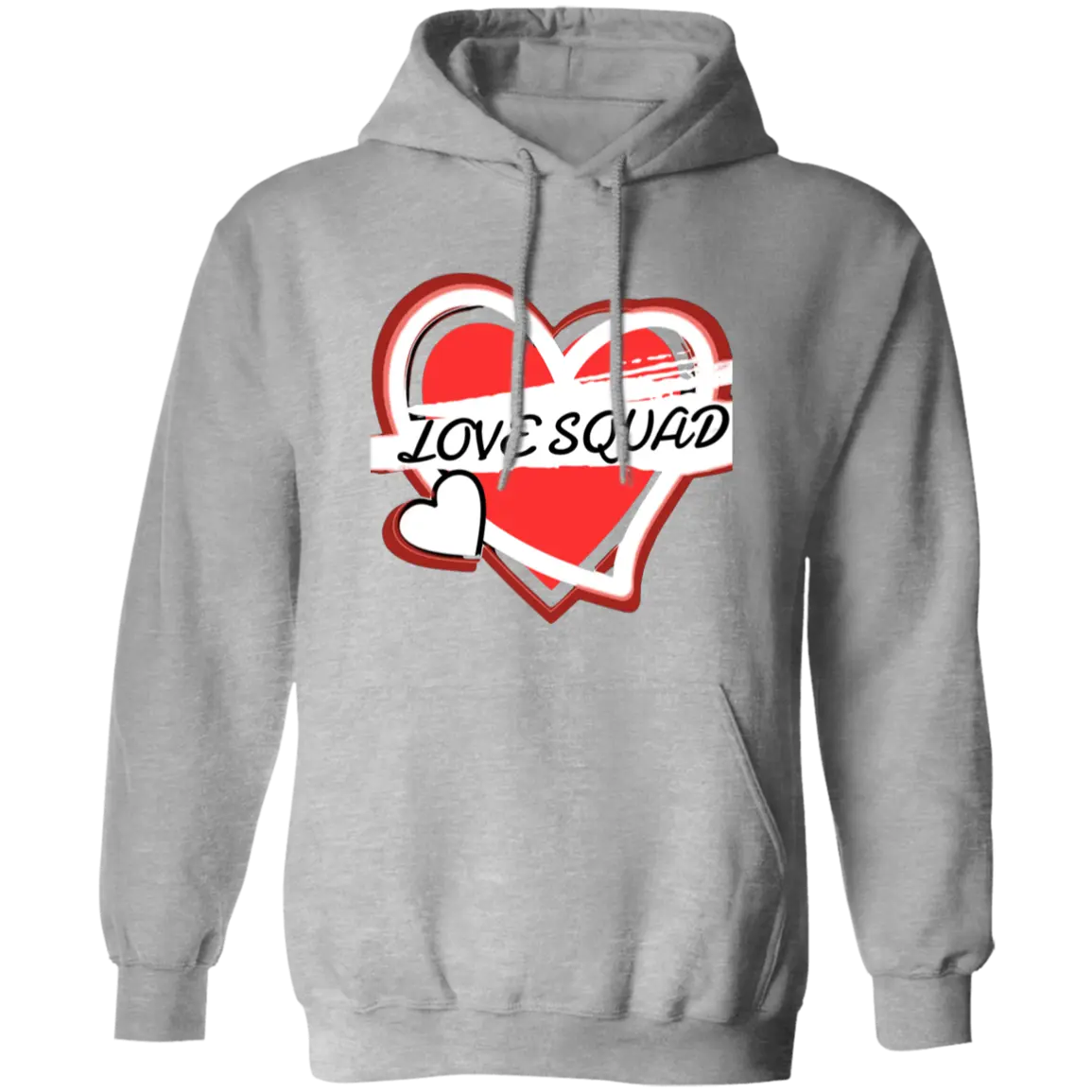 Love Squad Gildan Pullover Hoodie - Unisex Medium 8 oz Cotton Polyester Blend with Two-ply Hood & Pouch Pocket