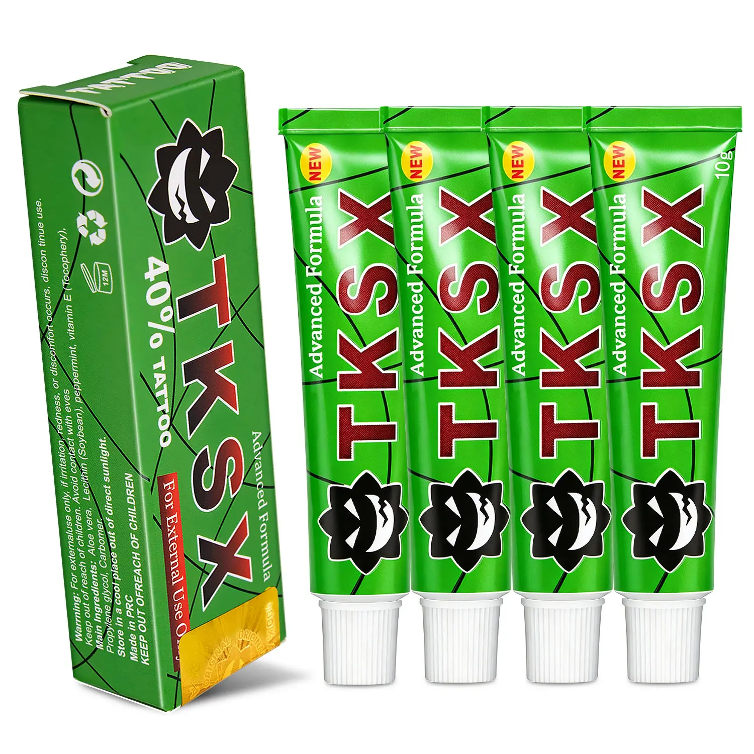 TKSX Tattoo Numbing Cream (4 Pack) Tattoos Painless Procedure Strong 10g