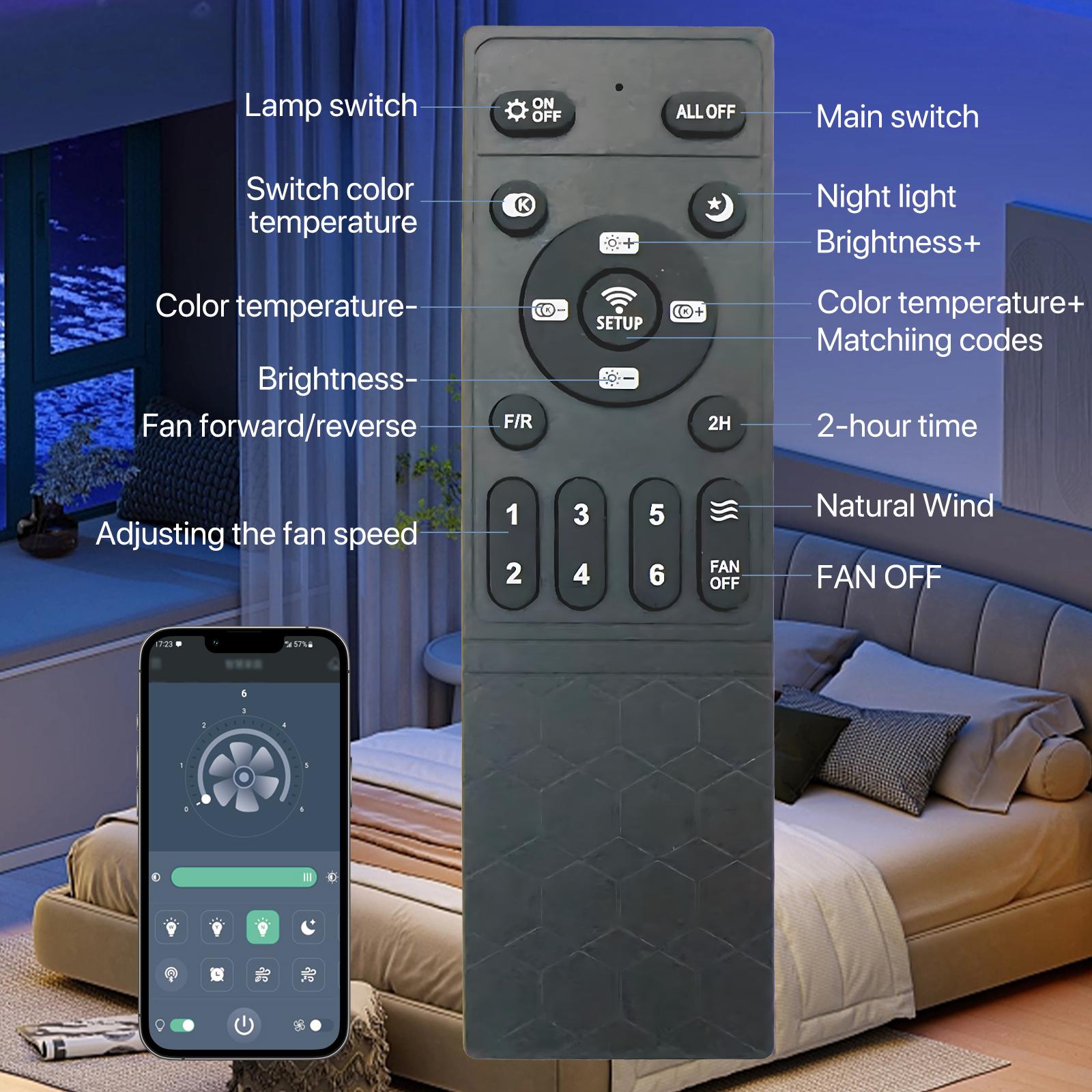 GALENTAL Dimmable Modern LED Fan Light, Ceiling Fan With Light Remote, 3 LED Color Temperature, 6 Speed Noiseless AC Motor, Timer Setting,Adjustable Brightness,White Fandelier Ceiling Fans for Bedroom,Dining room, Living room, Study, Valentine's Day