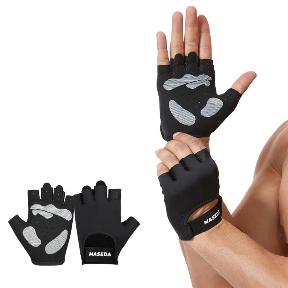 Half-Finger Sports Mitts in Polyester Ice Silk, Non-Slip Easy Grip for Driving & Cycling, UV Sun Protection, 2 Sizes, Non Slip Gloves, Easy Grip Glove
