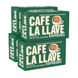 Cafe La Llave Cuban Style Espresso Coffee Ground Dark Roast – Strong Bold Rich Flavor, 10 oz Pack of 4 for Espresso & Moka Pot