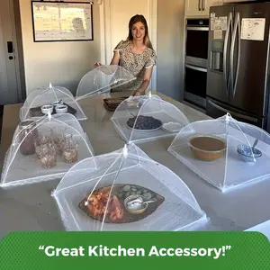 Pop-Up Food Cover, Foldable Mesh Tent, Portable, Dome Design, Reusable and Washable, Dust Protection, Ideal for Kitchen, Outdoor Picnics, Camping, BBQ, Parties