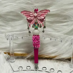 Fancy Beadable Pen With Butterfly Topper