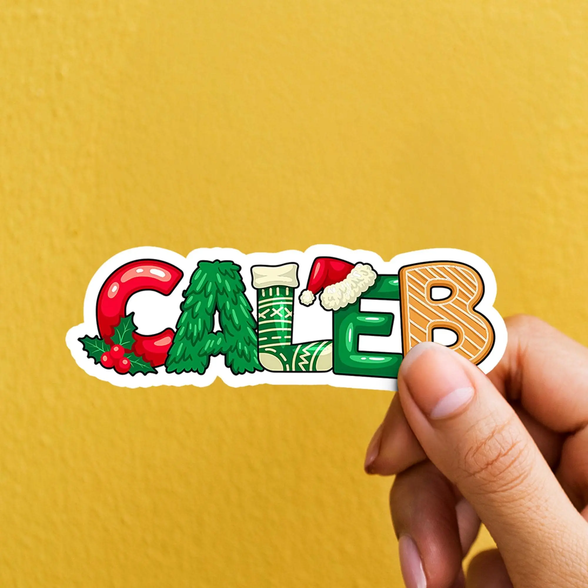 Personalized Christmas Name Stickers, Christmas Name Labels, Custom Present Tags Sticker, Waterproof Vinyl Stickers