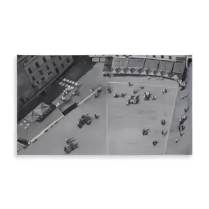 360 Stand Historic European Elegance Gray Piazza Print Rectangular Tablecloth - 58x102 in. Large Durable Fabric Tablecloth, Suitable for Indoor and Outdoor Tables Use