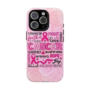 Breast Cancer Awareness Protective Accessory, Cancer Pink Ribbon Themed Phone Case Premium Matte Texture, Protection, Shockproof, Anti-Drop, Anti-Fingerprint For IPhone 17-12, Pro Max, Pro Plus, and Samsung S25-22 Protection Safety