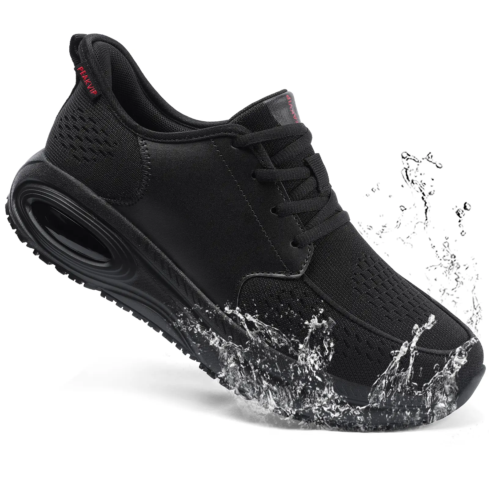 Men's Wide Orthopedic Waterproof Work Shoes - Non-Slip Kitchen Chef Food Service Footwear with Arch Support, Comfortable Lightweight Walking Shoes for All-Day Standing