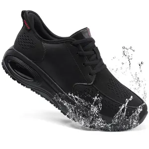 Men's Wide Non Slip Work Shoes Orthopedic Waterproof Food Service Kitchen Chef Shoes, Slip Resistant Sneakers with Arch Support, Comfortable Lightweight All Day Standing Footwear tiktokshopspringglowup