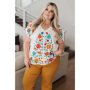 Rose Garden Embroidered Blouse