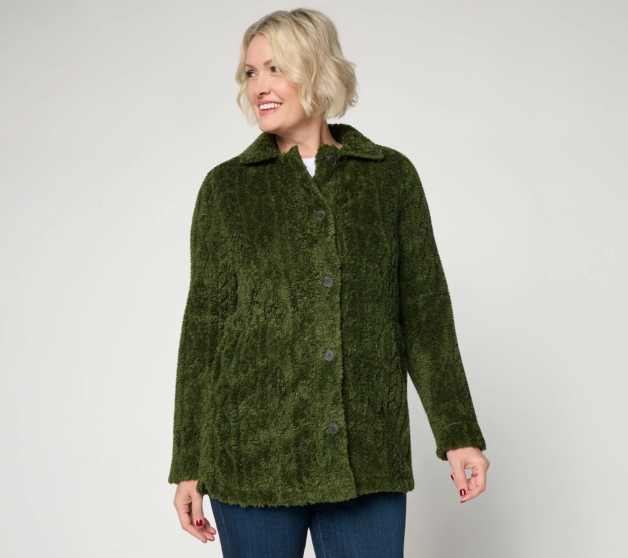 Cuddl Duds Sculpted Sherpa Shacket