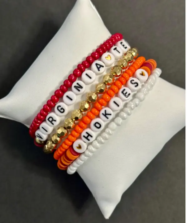 Virginia Tech Inspired Heishi Stackable Bracelets set or Stanley Cup Accessory