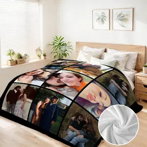 90"x108" Large size Customized Blanket with Photos & Text for Mom Dad Baby Family Friends Personalized Picture Blanket for Birthday Christmas for Women Sister Wife Grandma,High-Definition Personalized Photo Front for Vibrant