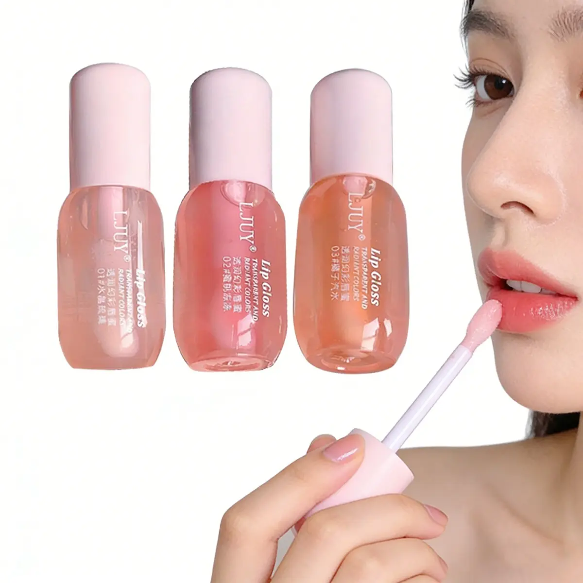 3Pcs Clear Lip Plumper Gloss Set, Moisturizing Glossy Plumping Lip Oil Balm Stick, Hydrating Nourishing Lip Serum Glaze Moisturizer for Smooth Lips, Lip Stain Skincare Makeup Mother's Day Christmas Gift for Girls Women Daily Use Hydrate Moisture Lipgloss