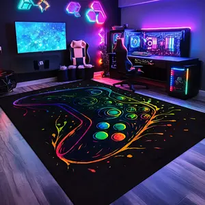 This neon-colored game controller-shaped rug is easy to maintain and clean, machine washable, and suitable for all seasons. Ideal for home décor in living rooms, bedrooms, game rooms, balconies, hallways, and other rooms.