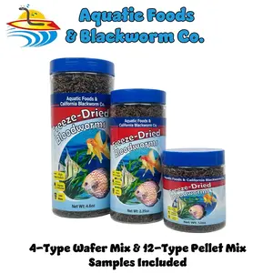 Bloodworms, Grade " A " Freeze-Dried Bloodworms Perfect for All Tropical Fish and Carnivorous Plants. FREE 4-Type Wafer Mix & 12-Type Pellet Mix Included