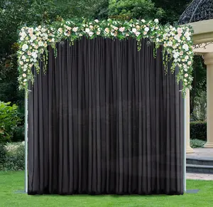 14 ft x 57" Chiffon Event Backdrop Curtain Drape Panel - Black (1pc)