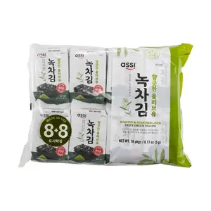 ASSI BRAND Roasted & Seasoned Olive Green Tea Gim,0.17 oz*16pcs