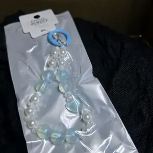 Blue Beaded Wristlet