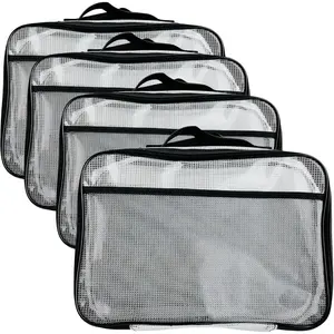 4PC Large Mesh Storage Bag for Board Games, Puzzles, Toys, Supplies, Zippered Bags for Organization Compatible with Legos and Doll Storage (4pc Mesh Bags)