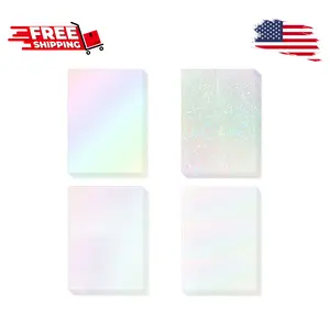 20 Sheets Holographic Sticker Paper A4 Size Vinyl Lamination Film Waterproof Self Adhesive (4 Styles)