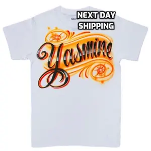 Custom Airbrush Script Name T-Shirt Personalized Streetwear For Trendsetters Cotton Menswear