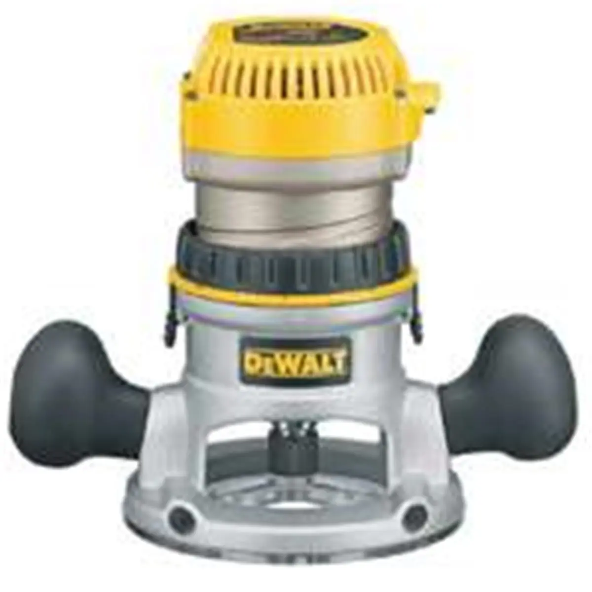 DeWalt DW616 1-3/4 HP Fixed Base Router Tool - Steel Construction Hardware, 2 Wrenches, 1/4 in. & 1/2 in. 1-Piece Self-Releasing Collets, 7.1 lbs Power Tool for Sailing Water Sports Essentials, Flat Top, Dw616 Model, Rout Woodwork, Rubber Grips, High Rpm,