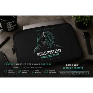 Think Different Brain Hacker Build Systems Laptop Sleeve | Motivational Tech Design