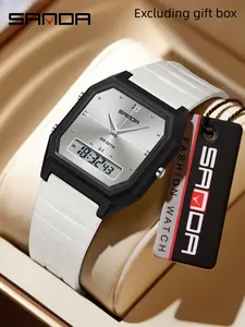 Sanda Cross border Electronic Watch Sports Fashion Watch Waterproof Dual Display Synchronous 3-Time Luminous Student Watch Multi functional Electronic Watch Fashionable Watch